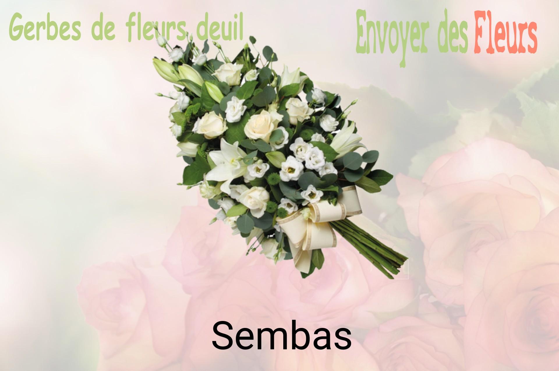 Gerbe de fleurs de deuil livrée à Sembas
